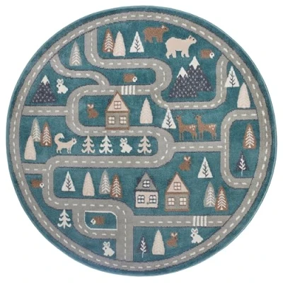 Afbeelding van Rond Vloerkleed Kids Streets Grijs 123vloerkleed.nl is de online webshop voor vloerkleden en woonaccessoires.
