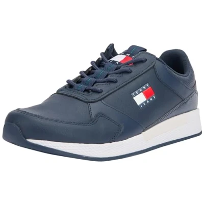 Afbeelding van Tommy Jeans Flexi Runner Sneakers laag, Heren, Maat: 40, Twilight navy Leer en imitatieleer