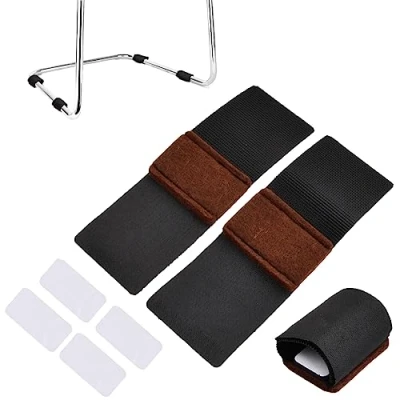 Afbeelding van Laguhhe 24 stuks meubelviltdoppen met klittenbandsluiting, zelfklevende meubelviltpads, vloerbeschermers voor stoelen, rondom stoelpootbeschermers, klittenbandsluiting sledestoelen, schommelstoel