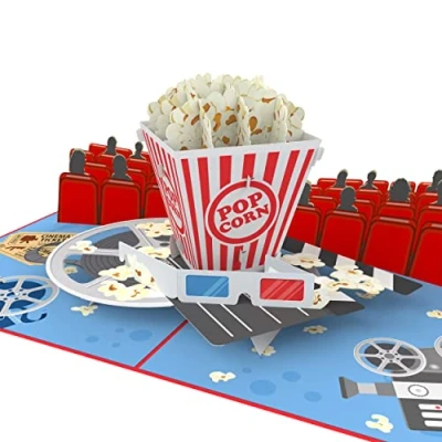 Afbeelding van MOKIO® Pop Up Kaart Bioscoop 3D wenskaart voor een verjaardag, Verjaardagskaart