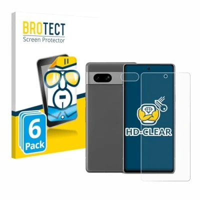 Afbeelding van BROTECT Screenprotector voor Google Pixel 7a (Voor+Camera) Folie Beschermfolie transparant (6 Stuks)