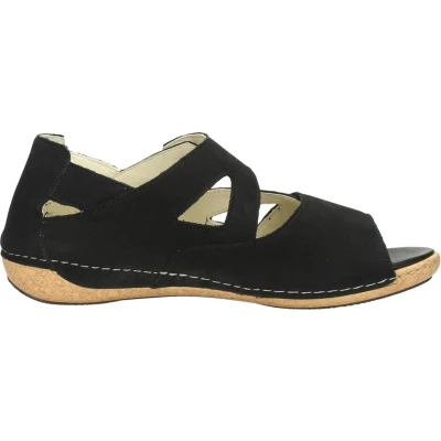 Afbeelding van Waldläufer Sandalen, Dames, Maat: 41, Zwart Nubukleer