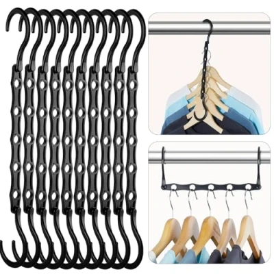 Afbeelding van HOUSE DAY 10 Pak Magic Kleerhanger, ruimtebesparend, met stevige kunststof voor zware kleding