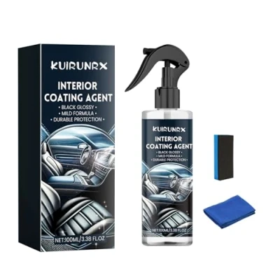 Afbeelding van KUIRUNRX® auto interieurreiniger, interieurreinigerset, voor kussenreiniger, cockpitverzorging auto, alle oppervlakken, inclusief kunststof interieur, leer, 100 ml