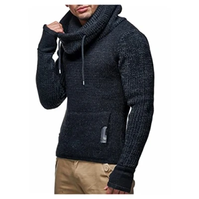 Afbeelding van Leif Nelson Gebreide herentrui LN5060, Zwart, 3XL