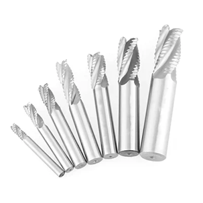 Afbeelding van 7 Stks 4 Flutes 6 20mm HSS End Mill Router Bit Voorbewerken Chipbreaker Frees