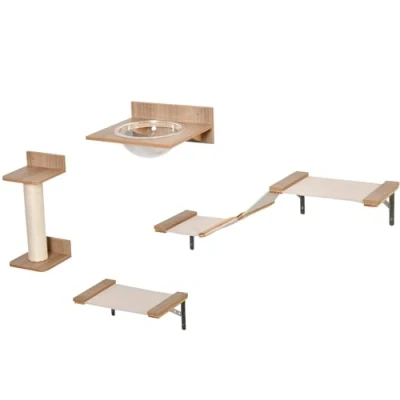 Afbeelding van PawHut Katzenkletterwand bestehend aus 4 Teilen D30 461