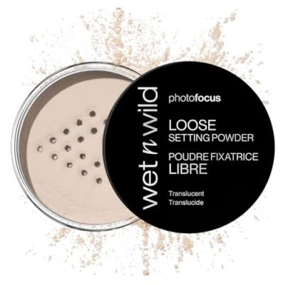 Afbeelding van Wet n Wild Photo Focus Losse Fixeerpoeder, Zijdezachte Gewichtloze Fixeerpoeder om te Fixeren, Matteren, Olie Absorberen en Bakken, Zachte Effect, Translucent, 20g