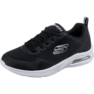 Afbeelding van Skechers MICROSPEC MAX Sneaker, Zwart Textiel Wit Trim, 13.5 UK Child