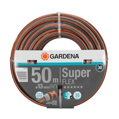 Afbeelding van GARDENA Premium SuperFLEX slang 13 mm (1/2&quot;) 50 m: Tuinslang met Power Grip profiel, 35 bar barstdruk, zeer flexibel, vormvast, uv bestendig (18099 20)