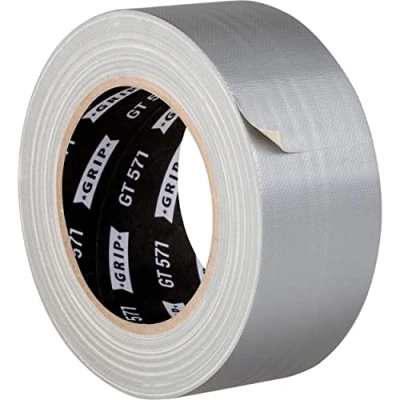 Afbeelding van GRIP Eventbasics Gaffa GT 571 Professionele geweven tape, zilver, 50 mm x 25 m, zeer hoge kleefkracht, versterkt allround plakband voor repareren, bundelen en bevestigen