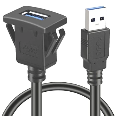 Afbeelding van Bolwins L00S USB 3.0 inbouwbus kabel adapter verlenging voor auto PC boot motorfiets verlengkabel dashboard 1 m