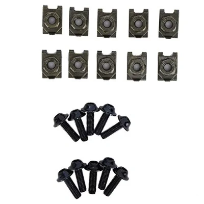 Afbeelding van M5 motorfiets kuiplichaam bouten en clips, spits snelheid bevestigingsclips schroef veermoeren, 10 STUKS(Zwart)