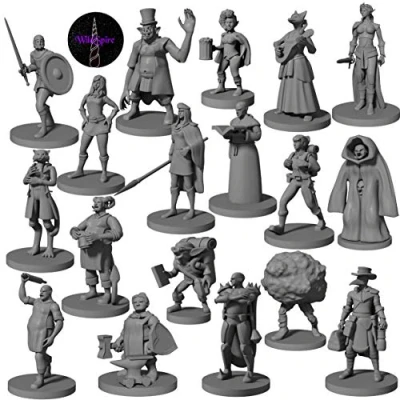 Afbeelding van Newcombie 18 Miniaturen Townsfolk Hero voor DND Bulk 28mm &amp; Dungeons and Dragons Minis en D Fan Fantasy I Campagne Setting Quests