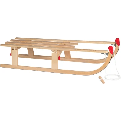 Afbeelding van Nijdam Vouwslee met Trekkoord Slee Slede Opklapbaar XL 110 cm Hout Rood