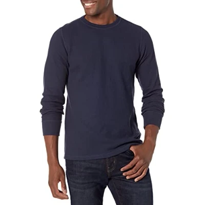 Afbeelding van Amazon Essentials Men&#039;s Shirt met lange mouwen, wafelpratoon en normale pasvorm, Marineblauw, XXL