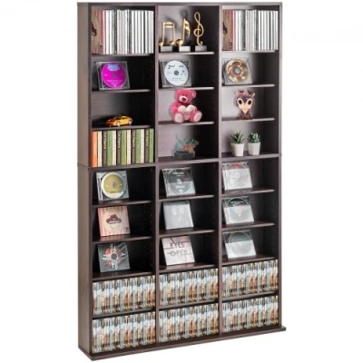 Afbeelding van VEVOR Multimedia opbergkast, 9 laagse dvd plank voor maximaal 756 cd&#039;s, verstelbare cd planken met 27 vakken, beschermt verzamelingen van muziek, films en videogames
