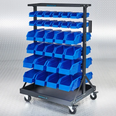 Afbeelding van Datona Verrijdbaar Opbergsysteem Met 60 Voorraadbakken (66 x 52 108 cm)