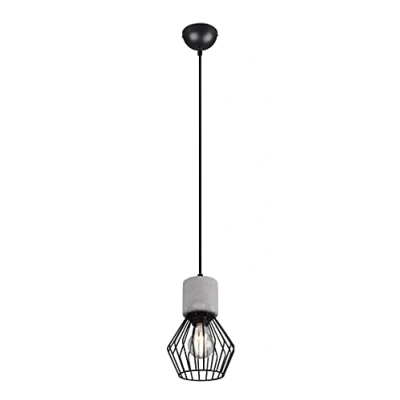Afbeelding van Trio Leuchten Hanglamp Jamiro 309200132, metaal mat zwart, beton, excl. 1x E27