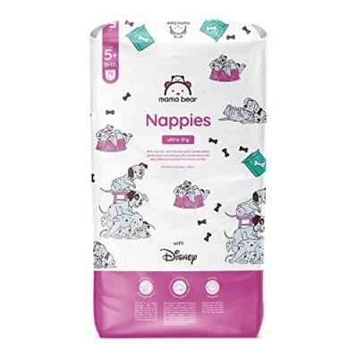 Afbeelding van Amazon merk Mama Bear Disney Ultra Dry luiers, maat 5+ (11 17 kg), 72 stuks, wit