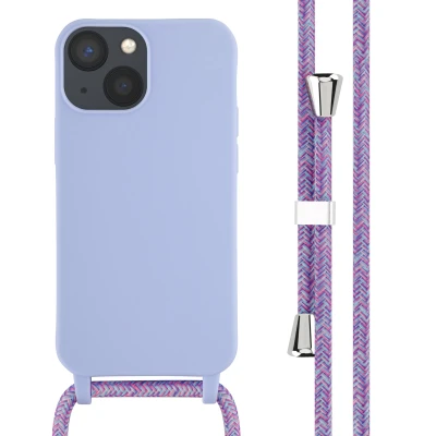 Afbeelding van Apple iPhone 13 Mini Hoesje Siliconen en TPU (zacht) iMoshion Softcase/Koordhoesje/Backcover Paars Telefoonhoesje