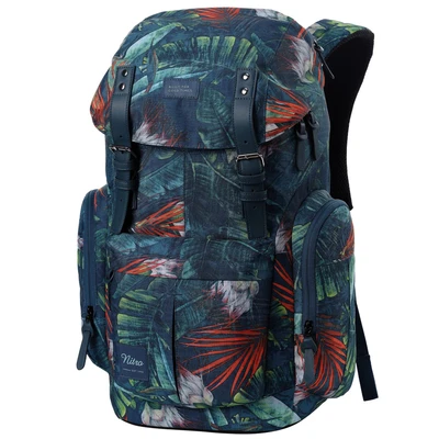 Afbeelding van Nitro Daypacker 1181 878065 Dagelijkse Rugzak in retrolook, met gevoerd laptopvak, schoolrugzak, wandelrugzak of streetpack, 32 liter, tropisch, Large,