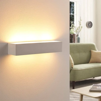 Afbeelding van Lindby LED wandlamp 2 lichts gips H: 7 cm G9 wit