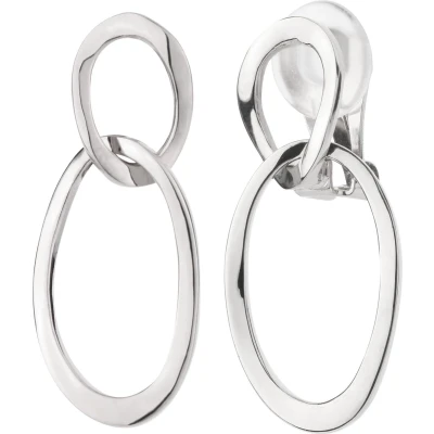 Afbeelding van Traveller Clip oorbellen Oorclips Dames Hangers Zilverkleurig Schakels 157231