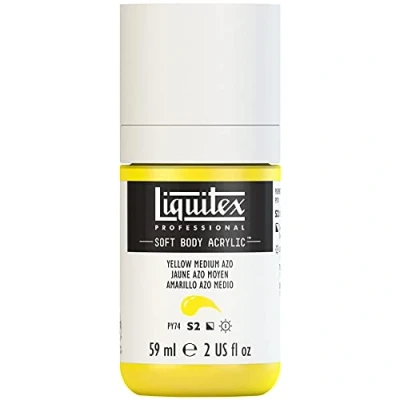 Afbeelding van Liquitex 1959412 Professional Acrylfarbe Soft Body Künstlerfarbe in cremiger deckender Konsistenz, hohe Pigmentierung, lichtecht &amp; alterungsbeständig, 59ml Flasche Mittelgelb Azo
