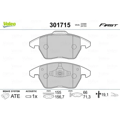 Afbeelding van Valeo Remblokset 301715