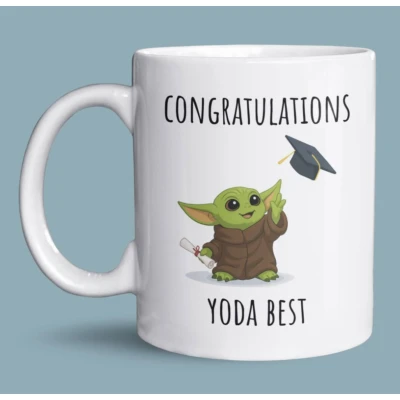 Afbeelding van NietMokken.nl geslaagd Beker Congratulations Yoda Best Grappige mok Cadeau geslaagde Star Wars fan 325ml keramiek Aan beide zijden bedrukt Vaatwasser en magnetronbestendig