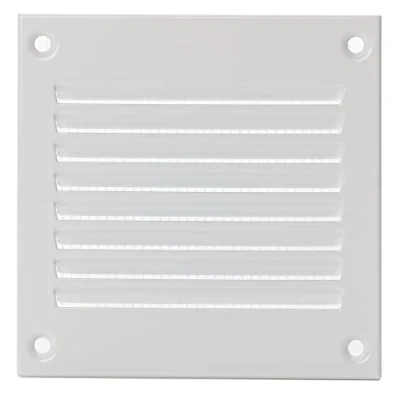 Afbeelding van 100 x mm metaal wit ventilatierooster met insectenbescherming rooster voor ventilatie afvoerrooster