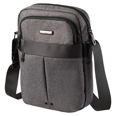 Afbeelding van Lightpak FB1246164 fixbag schoudertas Epsilon met Klickfix adapterplaat + stuuradapter e voor bike, draagtas tabletvak, van polyester, tas ca. 29 x 21 5 cm, grijs