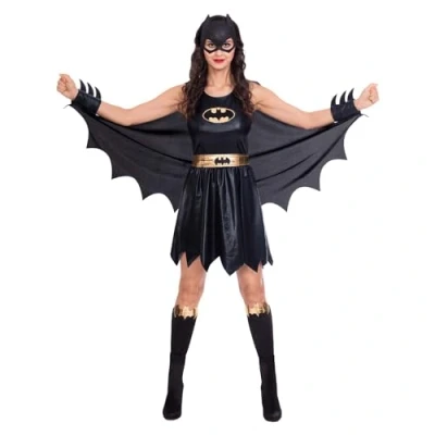 Afbeelding van Amscan 9906155 volwassen dames officiële Warner Bros. gelicentieerd Batgirl klassiek kostuum (UK jurk maat 14 16), zwart