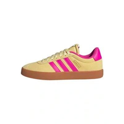 Afbeelding van adidas Dames VL COURT 3.0 SHOES, powder yellow/shock pink/gold met., 36 2/3 EU