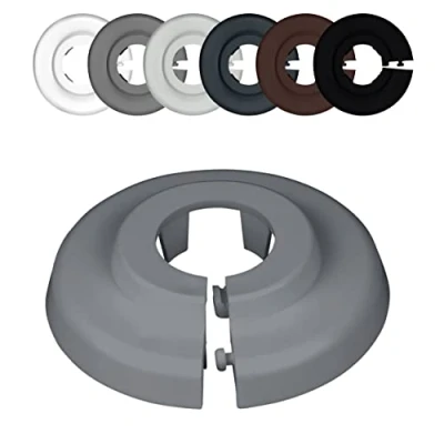 Afbeelding van FUX Verwarmingsbuis rozetten, enkel, 6 stuks, verschillende maten, buisafdekking, afdekrozetten voor buizen van radiatoren, polypropyleen in speciale kleuren (15 mm, venstergrijs, RAL 7040)