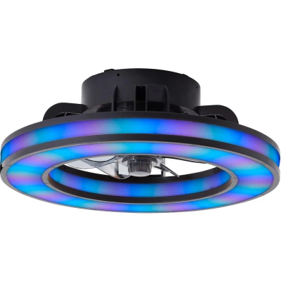 Afbeelding van Brilliant Zwarte plafondventilator Mondello met RGB lamp G80915/06