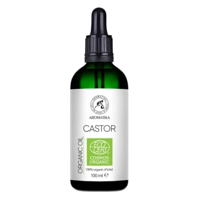 Afbeelding van Organische Castorolie 100ml Ricinus Communis Koudgeperst 100% Natuurlijk in lichtbeschermende glazen fles met pipet Basisolie BIO Olie voor Wenkbrauwen en Wimpers Baardolie