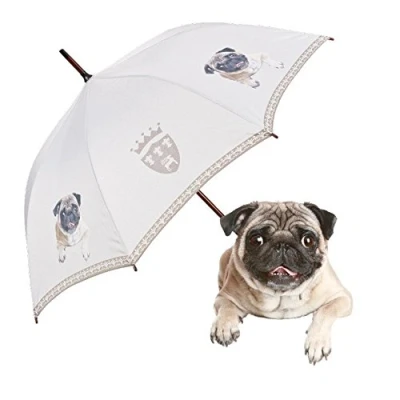 Afbeelding van VON LILIENFELD® Paraplu Automatische Vrouwen Mannen Motief Art Hond Mops