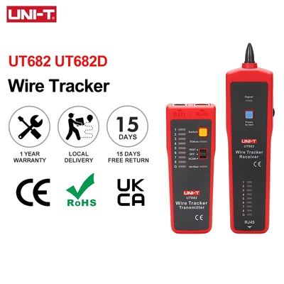 Afbeelding van UNI T UT682/UT682D Network Wire tester Tracker RJ11 RJ45 Line Finder Lan Handheld Cable Testing Tool for (UT682D)
