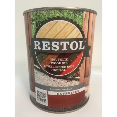 Afbeelding van Restol Houtolie Zijdeglans Notenbruin 1 liter