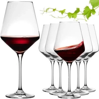 Afbeelding van Imperial Rode wijnglazen, 580 ml, set 6 delige &#039;Athene&#039; bordeauxglazen van Crystalline glas, wijnglas, vaatwasmachinebestendig