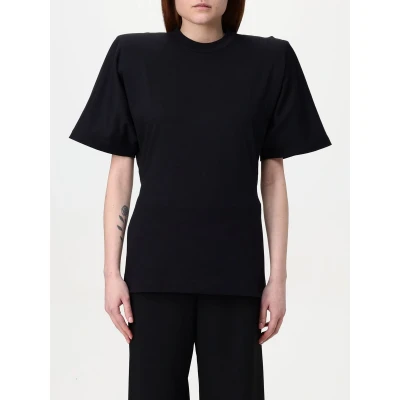 Afbeelding van Padded Shoulder Short Sleeve Tee Wo Black T Shirts