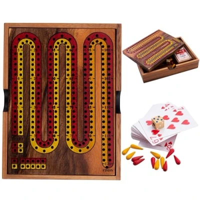 Afbeelding van Houten Cribbage spel in kistje