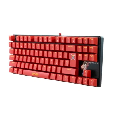 Afbeelding van FRTEC Mechanisch gaming toetsenbord met kabel TKL, One Piece Luffy, bruin, touchscreen, anti ghosting, compatibel PC, Mac, PS5, Switch, Xbox Series X/S (QWERTY) (One toetsenbord)