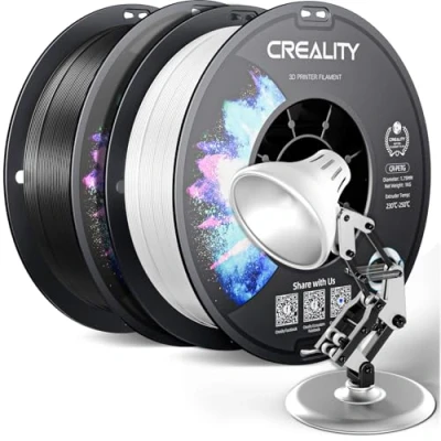 Afbeelding van Creality PETG Filament 1.75mm, Zwart + Wit, 2kg, Hoge Precisie, Geurloos, 3D Printer