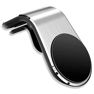 Afbeelding van Ociodual auto telefoonhouder zilver magneet mobiele telefoon autohouder ventilatiehouder magnetische 360 houder type L
