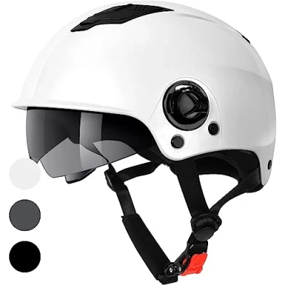 Afbeelding van WESTT Escape Skateboard Helm I met Zonneklep Lichtgewicht Skatehelm Fietshelm BMX Inliner Mannen &amp; Vrouwen Verstelbare Kinriem wit L XL (59 62cm)