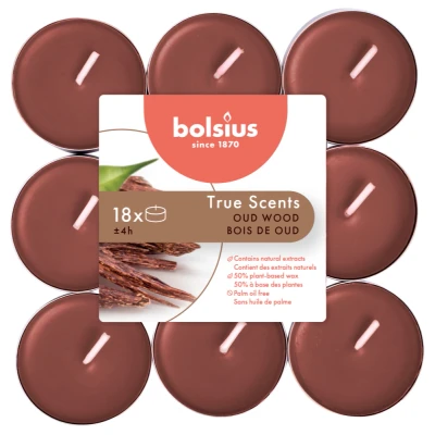 Afbeelding van Bolsius Theelichten true scents oud wood 18 stuks
