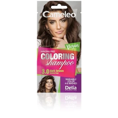 Afbeelding van Cameleo Kleurshampoo Dark Brown snelle en eenvoudige kleurverfrissing &quot;kleur in kleur&quot; zonder ammoniak oxidatiemiddel shampoo zak 40 ml